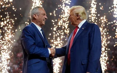 Bobby Kennedy joins Donald Trump on stage