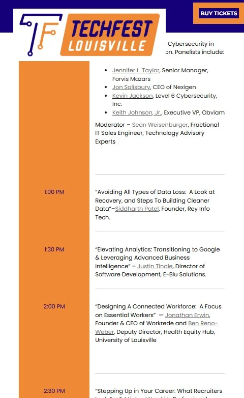 Techfest schedule