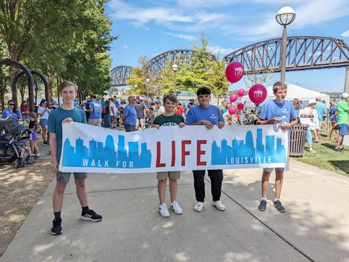right to life walk banner